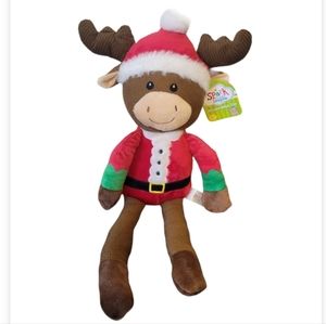 Holiday baby toy Moose Christmas plush w/ rattle